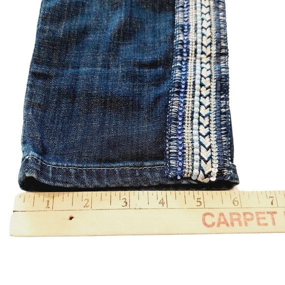 Laurie Felt Classic Girlfriend Jeans Size 6 Stretch Denim Embellished Stripe EUC - Picture 16 of 16